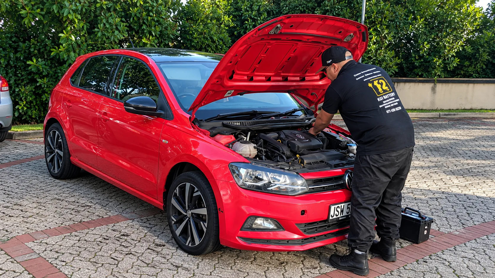 KCJ Batteries battery technician hatchback in Cape Town