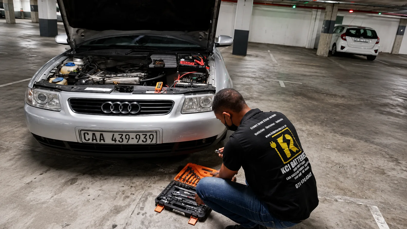 KCJ Batteries battery technician sedan in Cape Town